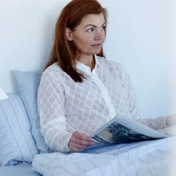 Sengetøj 140x220 cm støvet blå striber