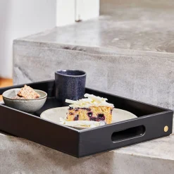 Serveringsbakke 40x28 cm sort