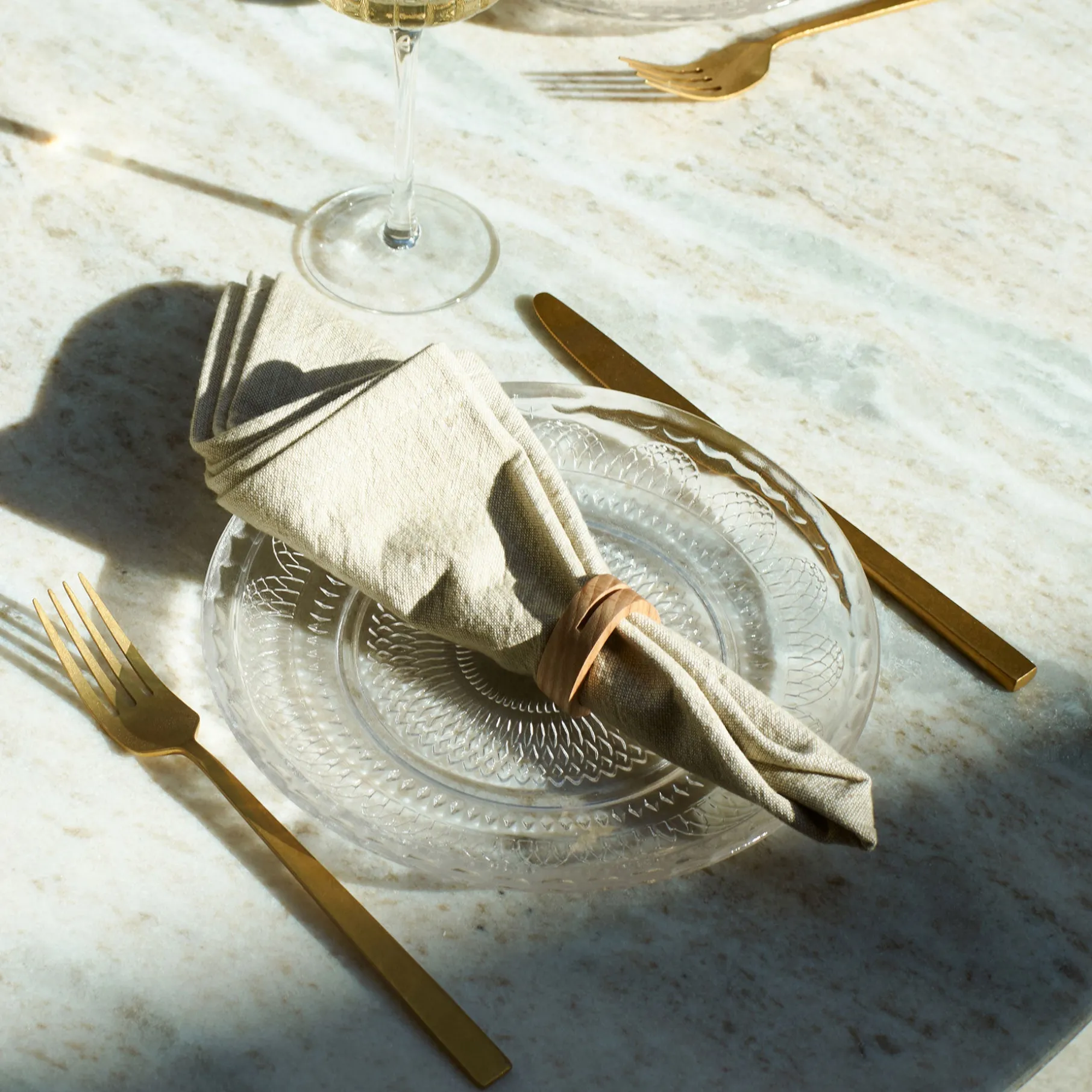 Servietring i egetræ - 4 stk