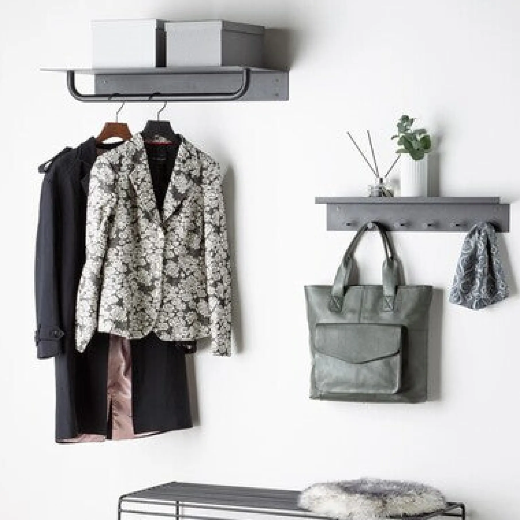 Shape It hylde m. knagerække