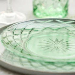 Sorrento glastallerken 4 stk grøn