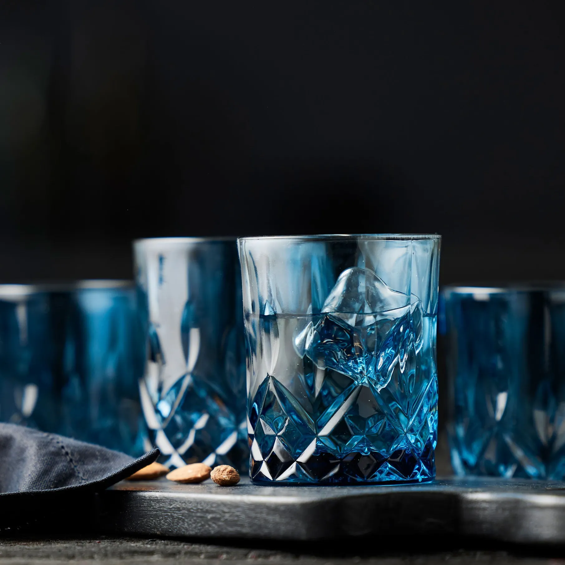 Sorrento whiskyglas 4 stk. blå