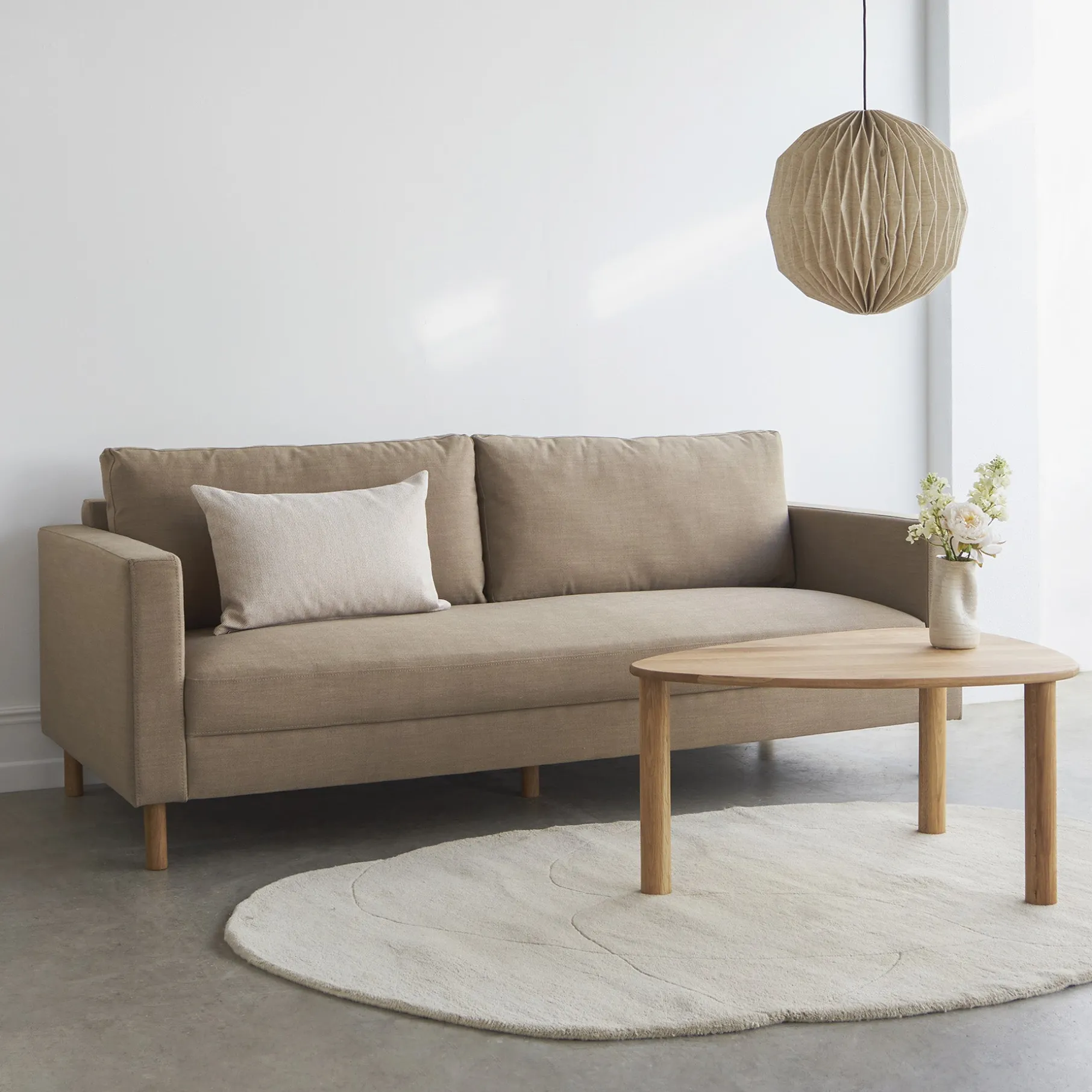 Stapleton II 3 pers. sofa - m. egetræsben