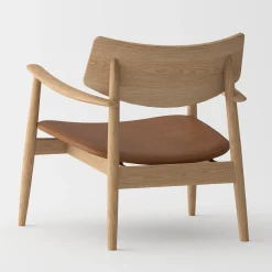 Vedersø loungestol m. lædersæde