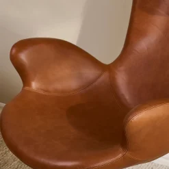 Victor loungestol læder m. sort drejesokkel