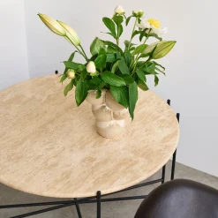 Viola III sofabord i travertin Ø80 cm