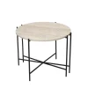 Viola IIII sofabord i travertine Ø60 cm