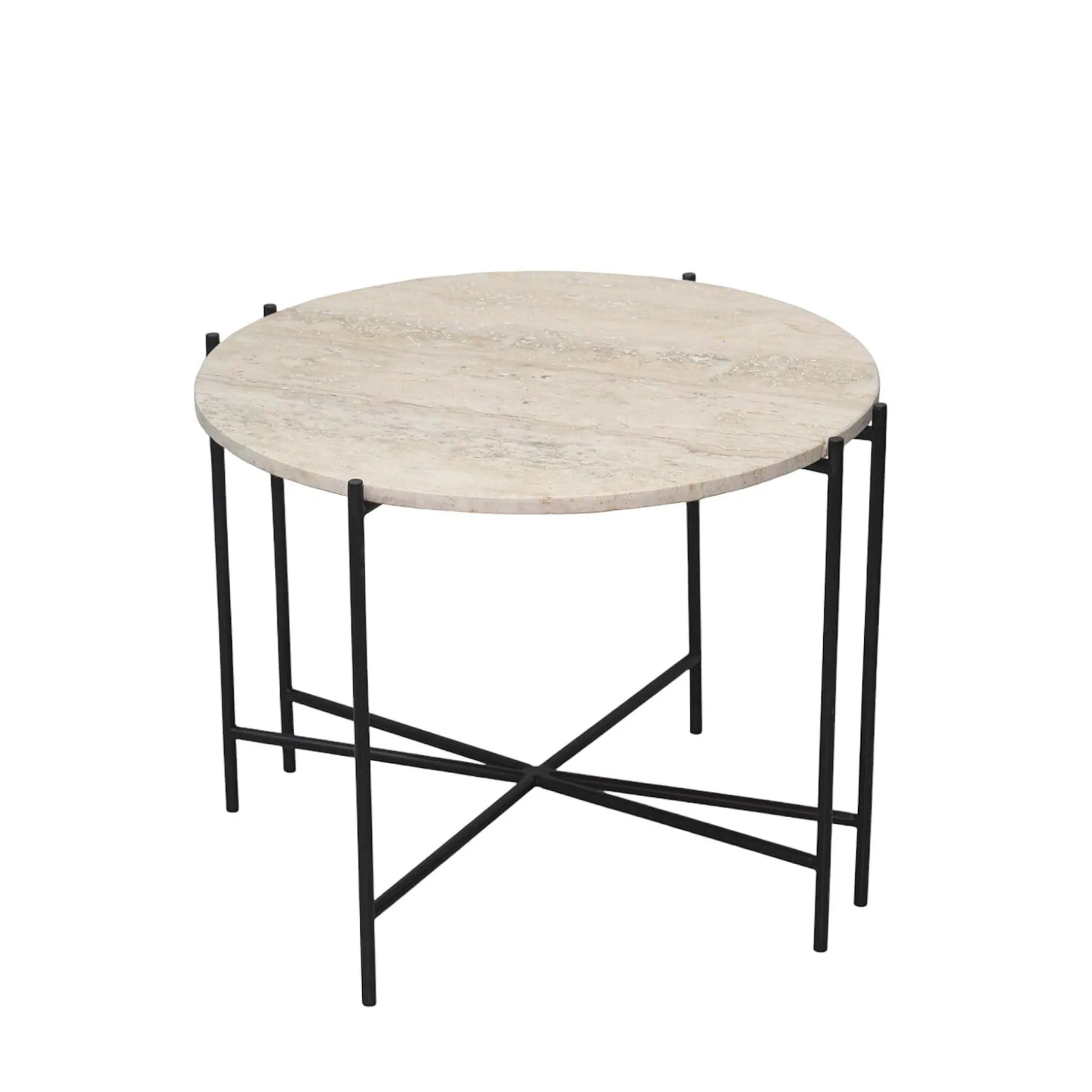 Viola IIII sofabord i travertine Ø60 cm