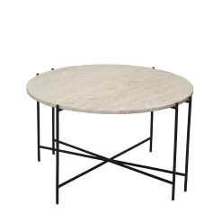 Viola IIII sofabord i travertine Ø80 cm
