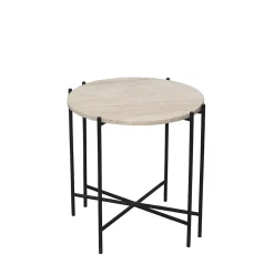 Viola IIII sofabord i travertine Ø45 cm