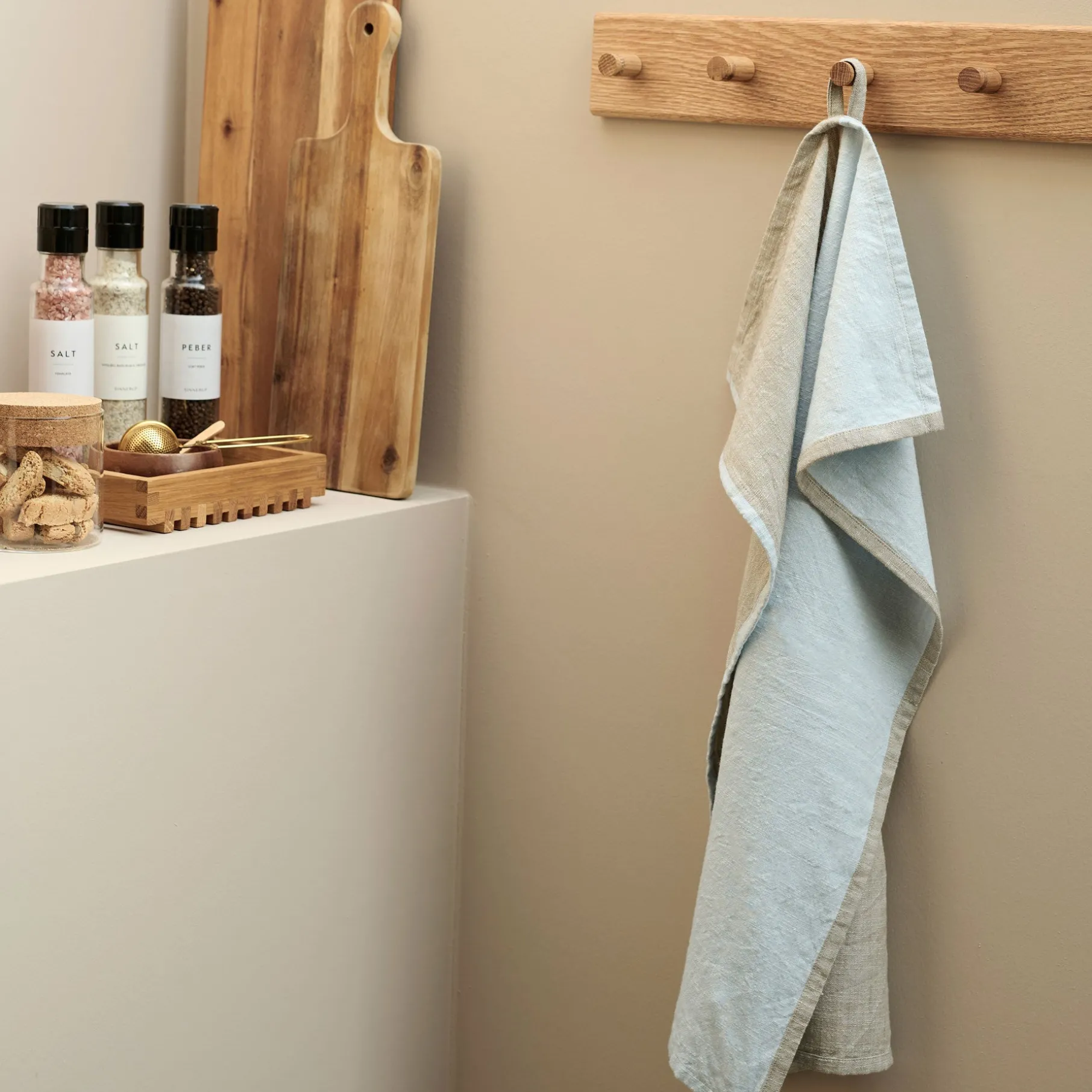 Viskestykke m. todelt farveblokering