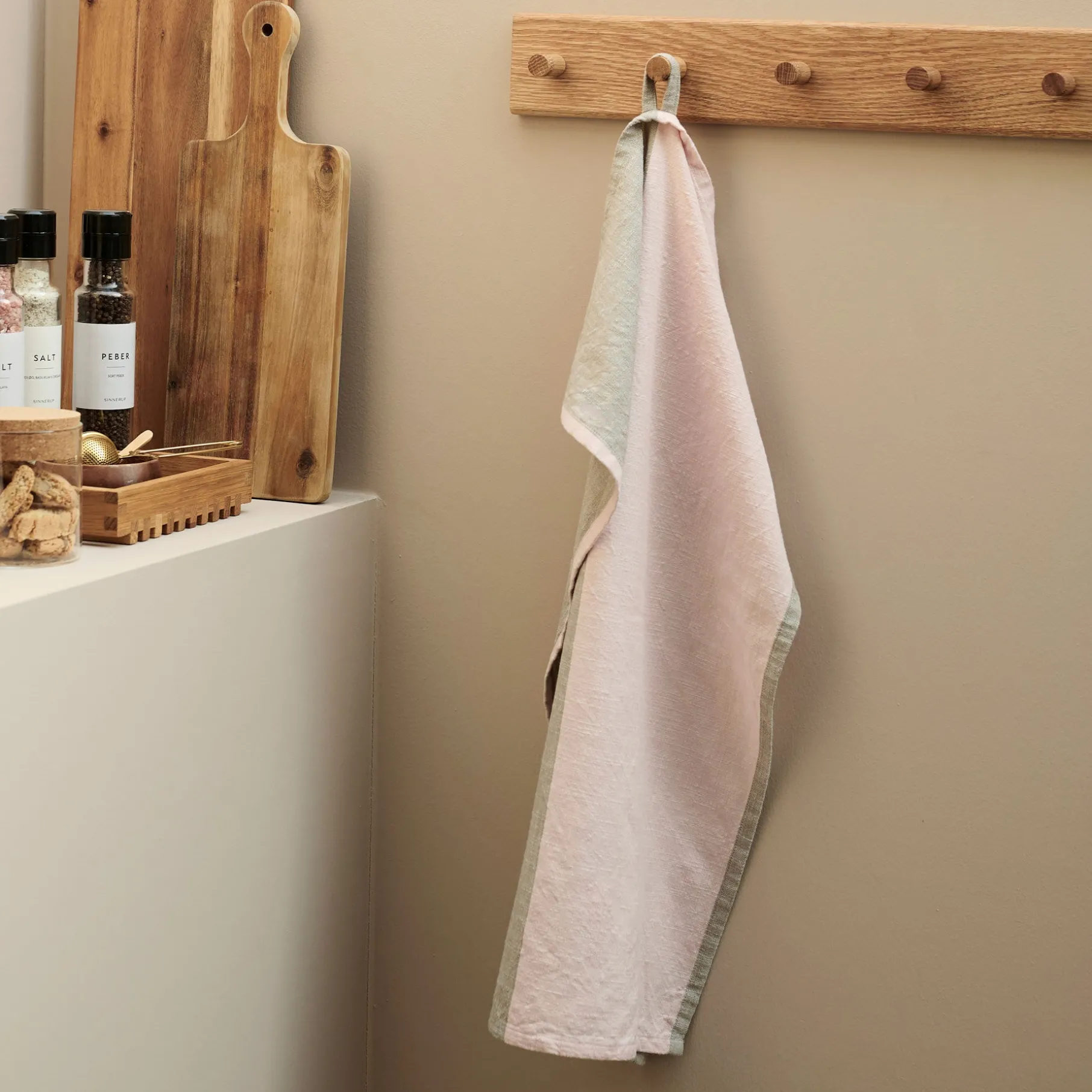 Viskestykke m. todelt farveblokering