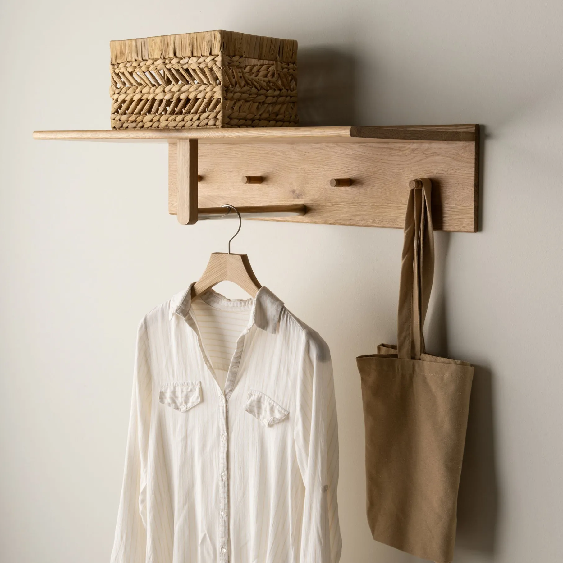 Wood II multi knagerække eg L75 cm